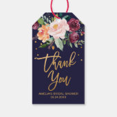 Autumn Floral Thank You Favor Gift Tags (Back)