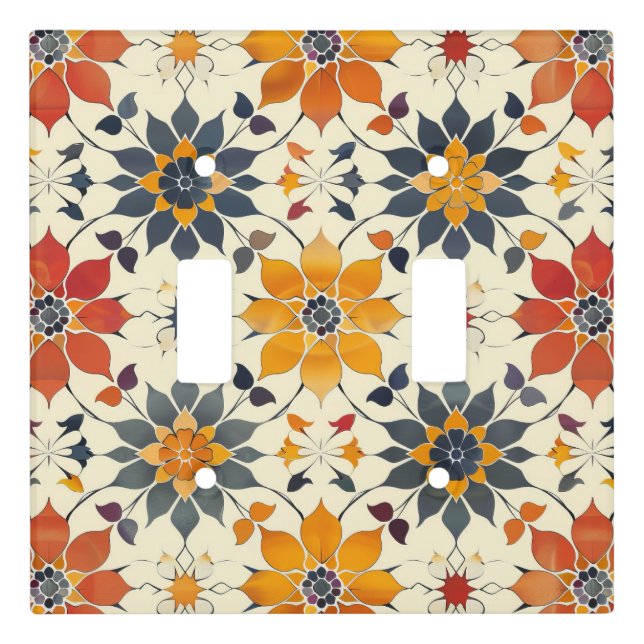 Autumn Floral Tile Light Switch Cover (Front)