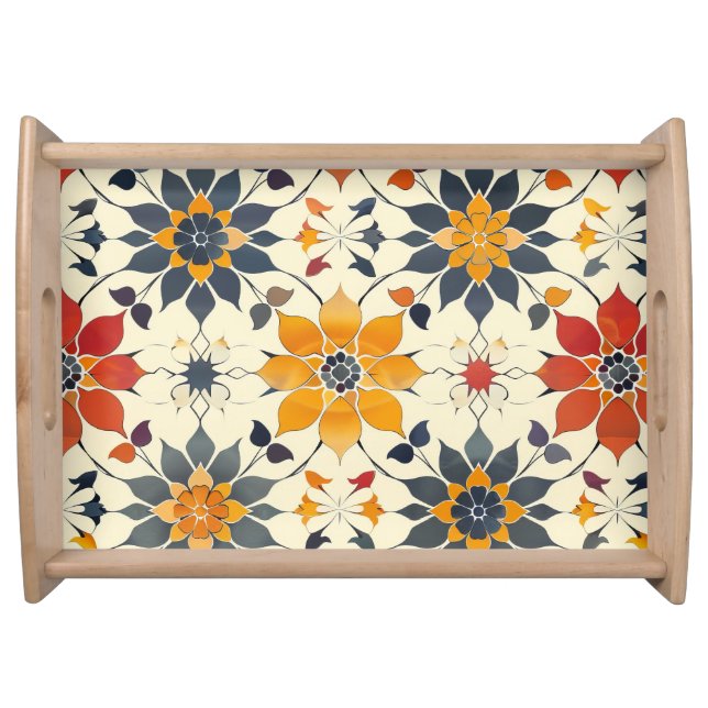 Autumn Floral Tile Serving Tray (Front)