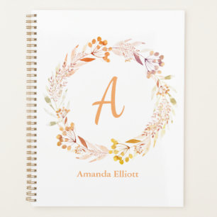 Autumn Floral Watercolor Boho Personalized Planner