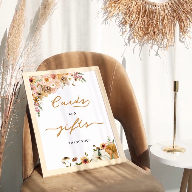 Autumn Floral Watercolor Pumpkin Cards and Gifts Poster (Creator Uploaded)