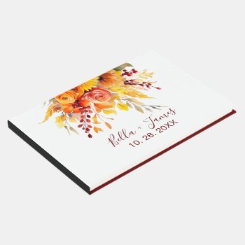 Autumn Floral Wedding Guest Book by FancyMeWedding at Zazzle