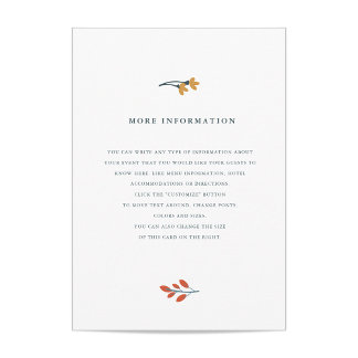 Autumn Floral Wedding Insert