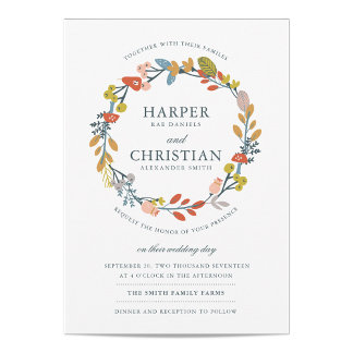 Autumn Floral Wedding Invitation