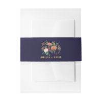 Autumn Floral Wedding Invitation Belly Band