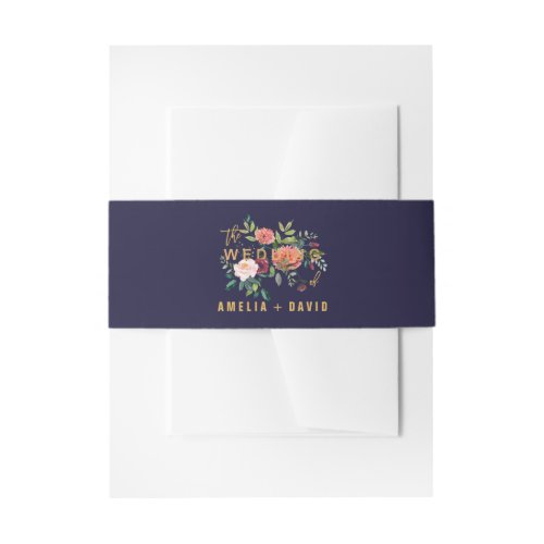 Autumn Floral Wedding Invitation Belly Band