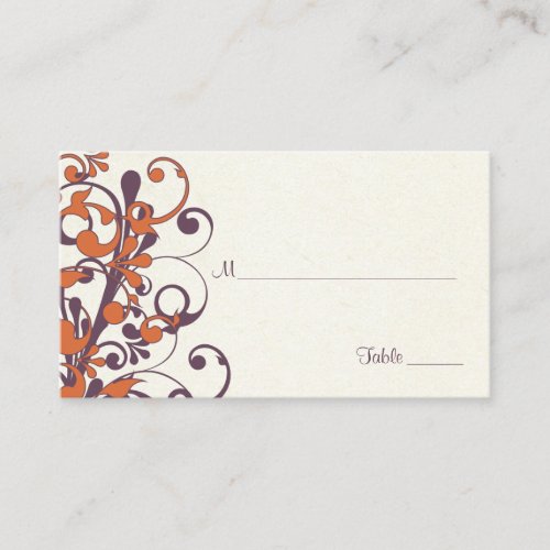 Autumn Floral Wedding Place or Escort Cards Business Cards