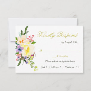 Autumn Floral Wedding Rehearsal Dinner RSVP