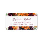 Autumn Floral Wedding Return Address Label