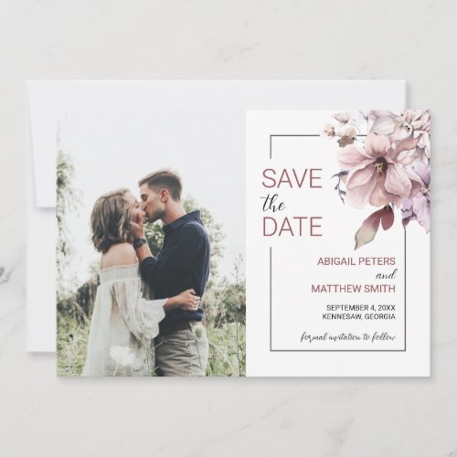 Autumn Floral Wedding Save the Date