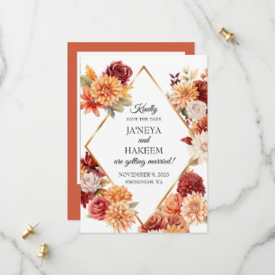 Autumn Floral Wedding Save The Date
