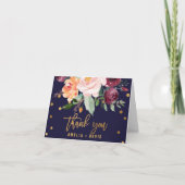 Autumn Floral Wedding Thank You Card (Front)