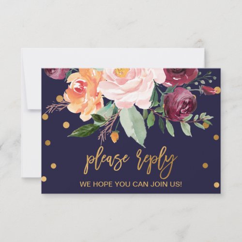 Autumn Floral Wedding Website RSVP Card