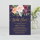 Autumn Floral with Wreath Backing Bridal Shower Invitation (Standing Front)