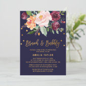 Autumn Floral with Wreath Backing Brunch & Bubbly Invitation (Standing Front)