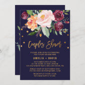 Autumn Floral with Wreath Backing Couples Shower Invitation (Front/Back)