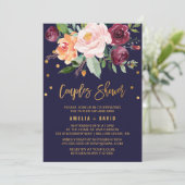 Autumn Floral with Wreath Backing Couples Shower Invitation (Standing Front)