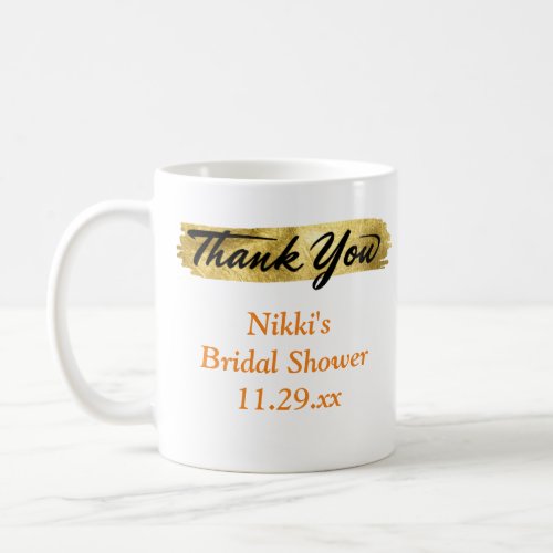 Autumn Floral Wreath Pumpkin Gold Thank You Favor  Coffee Mug