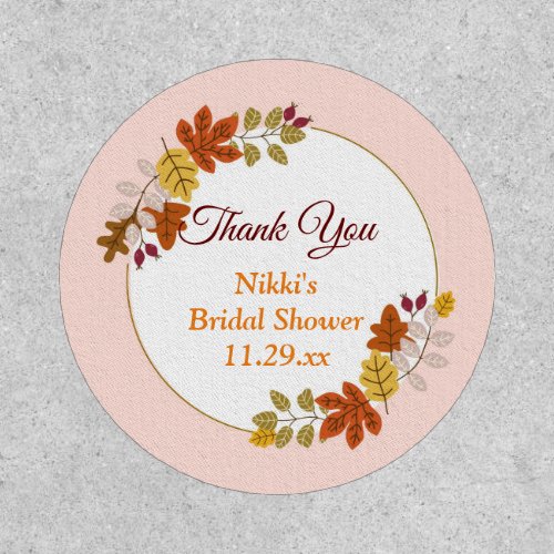 Autumn Floral Wreath Pumpkin Gold Thank You Favor  Patch