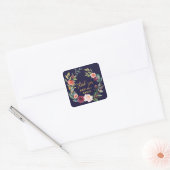 Autumn Floral Wreath Thank You Favor Square Sticker (Envelope)
