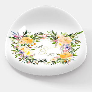 Autumn Floral Wreath Wedding Keepsake Paperweight
