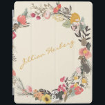 Autumn Floral Wreath Yellow Green with Name iPad Smart Cover<br><div class="desc">This stylish custom iPad cover features a beautiful autumn floral greenery wreath in a lovely fall palette of mustard yellow,  sage green,  and blush. Personalize it with your name in script lettering. Great gift idea.</div>