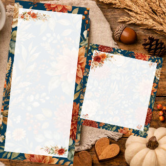Autumn Floral Writing Notepad 