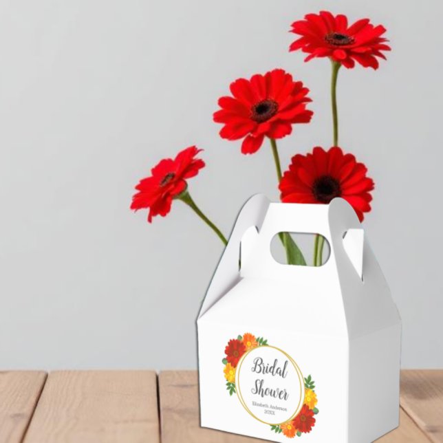 Autumn Florals Bridal Shower Favor Boxes (Creator Uploaded)