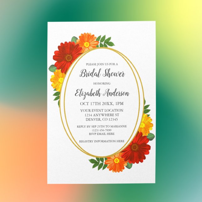 Autumn Florals Bridal Shower Invitation (Creator Uploaded)