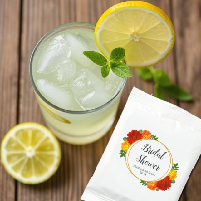 Autumn Florals Bridal Shower Lemonade Drink Mix (Creator Uploaded)