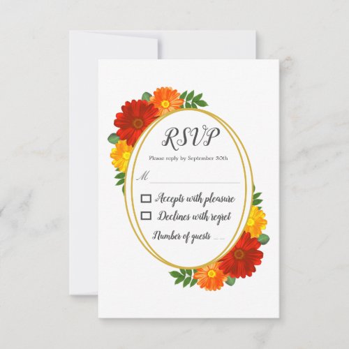 Autumn Florals Bridal Shower RSVP Card