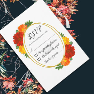 Autumn Florals Bridal Shower RSVP Card