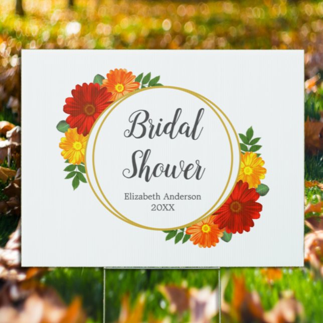 Autumn Florals Bridal Shower Sign (Creator Uploaded)
