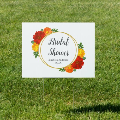 Autumn Florals Bridal Shower Sign