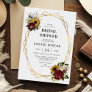 Autumn Florals & Geometric Frame Bridal Shower Invitation