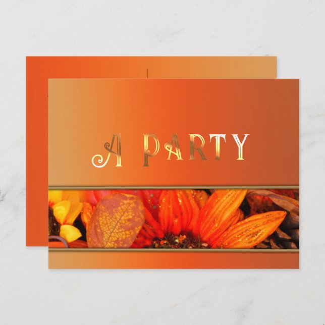 Autumn Florals Invitation Postcard (Front/Back)