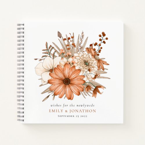 Autumn Florals Wishes for Newlyweds Guest Book