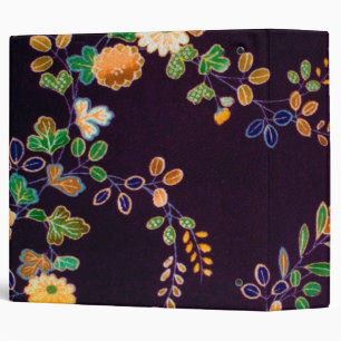 Autumn Flower and Leaf, Japanese Design 3 Ring Binder