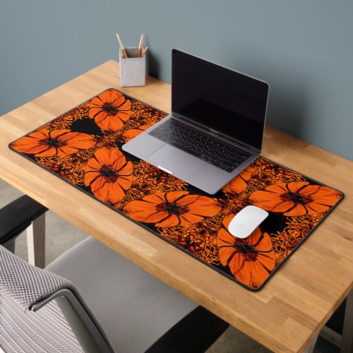 Autumn flower array desk mat