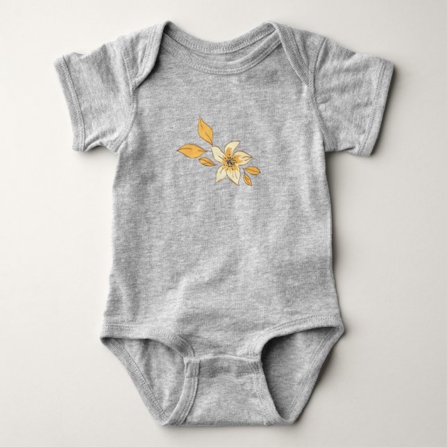 Autumn flower baby bodysuit (Front)