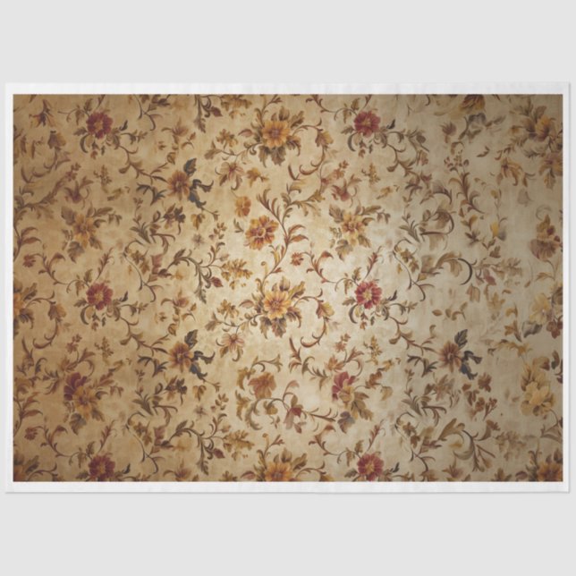 Autumn Flower Background Tissue Paper (Front)