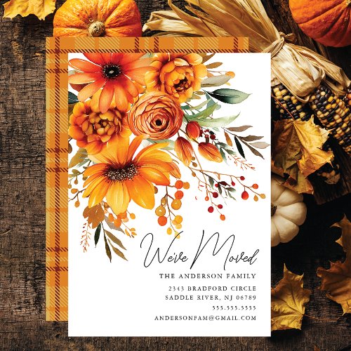 Autumn Flower Bouquet Moving Announcement