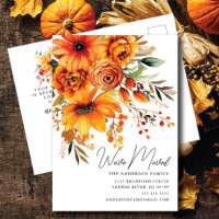 Autumn Flower Bouquet Moving Announcement