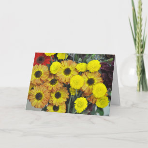 Autumn Flower Bouquet Thank You Card