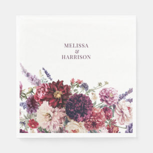 Autumn Flower Dahlia Thank You Dark Napkins