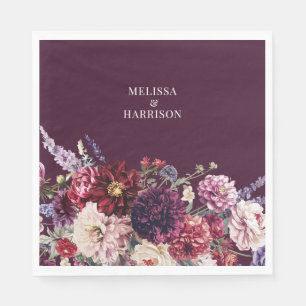 Autumn Flower Dahlia Thank You Dark Napkins