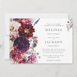 Autumn Flower Dahlia Wedding Invitation