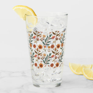 Autumn flower display glass