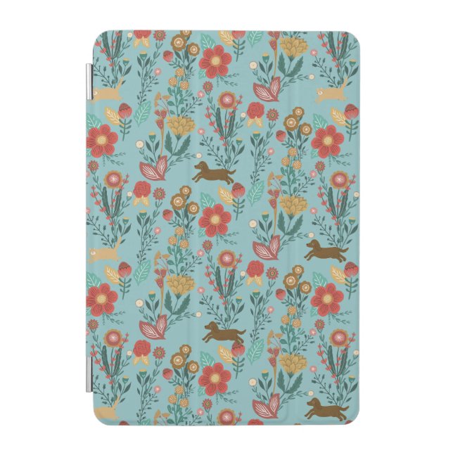 AUTUMN FLOWER DOGS AND CATS iPad MINI COVER (Front)