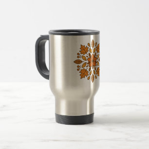 Autumn flower mandala  travel mug